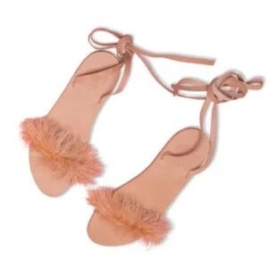 Charlotte Stone Peach Feather Sandals